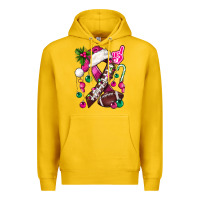 Lemon Pink Christmas Breast Cancer Ribbon Football Premium Hoodie - BundleAndBundleShop