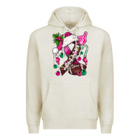 Oatmeal Heather Pink Christmas Breast Cancer Ribbon Football Premium Hoodie - BundleAndBundleShop