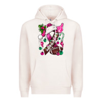 Pale Pink Pink Christmas Breast Cancer Ribbon Football Premium Hoodie - BundleAndBundleShop