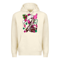 Sandshell Pink Christmas Breast Cancer Ribbon Football Premium Hoodie - BundleAndBundleShop