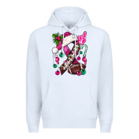 White Pink Christmas Breast Cancer Ribbon Football Premium Hoodie - BundleAndBundleShop