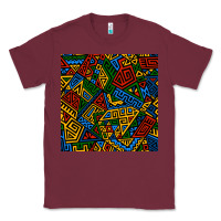 Burgundy african geometric seamless pattern Classic Tee - BundleAndBundleShop