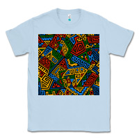 Dusty Blue african geometric seamless pattern Classic Tee - BundleAndBundleShop