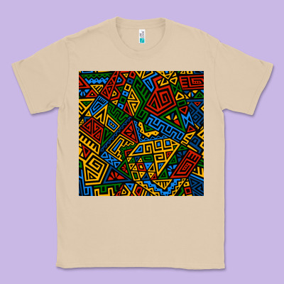 African Geometric Seamless Pattern Classic Tee Designed By Bundleandbundleshop