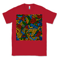 Red african geometric seamless pattern Classic Tee - BundleAndBundleShop
