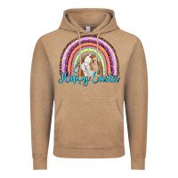 Vintage Coffee happy easter rainbow bunny Vintage Hoodie - RanaPortraitStore