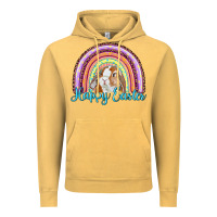 Vintage Mustard happy easter rainbow bunny Vintage Hoodie - RanaPortraitStore