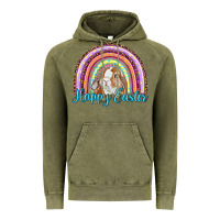 Vintage Olive happy easter rainbow bunny Vintage Hoodie - RanaPortraitStore