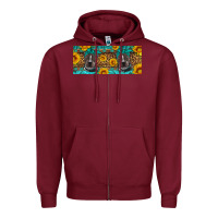 Burgundy western pitbull Zipper Hoodie - Artiststas