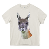 Cream Guanaco Llama Head Heavy Core Tee - LillyAllenDesigns