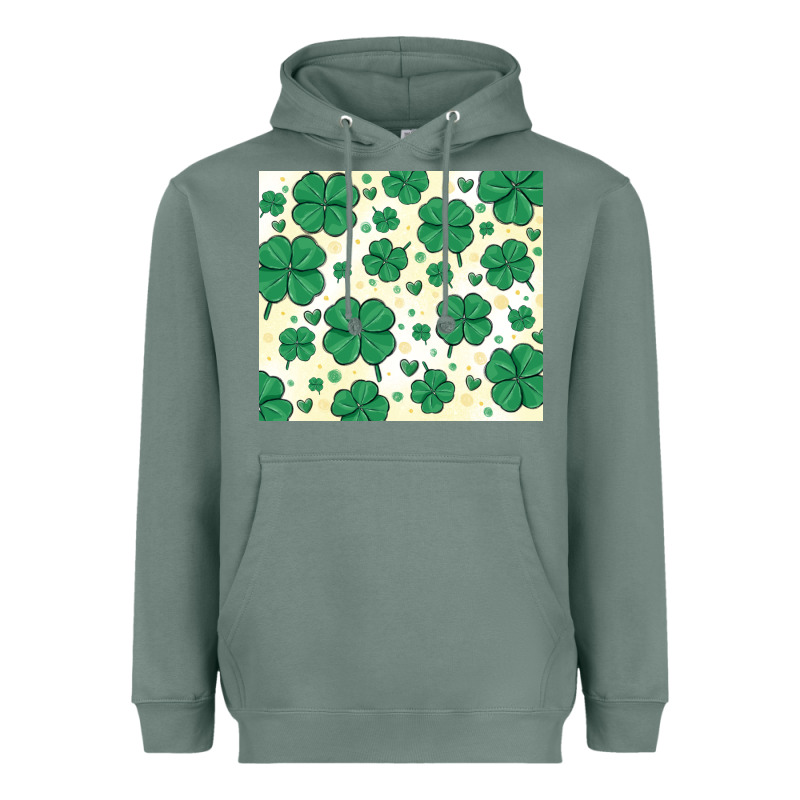 St Patrick Clover Heavyweight Hoodie by MaliasSmallBusiness | Teevron
