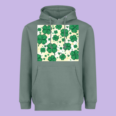 St Patrick Clover Heavyweight Hoodie Designed By Maliassmallbusiness