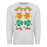 Dove Grey lucky vibes st. patrick's day Premium Sweatshirt - MaliasSmallBusiness