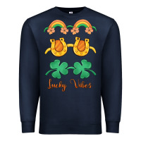 Navy lucky vibes st. patrick's day Premium Sweatshirt - MaliasSmallBusiness