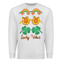 Oatmeal Heather lucky vibes st. patrick's day Premium Sweatshirt - MaliasSmallBusiness