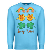 Ocean Blue lucky vibes st. patrick's day Premium Sweatshirt - MaliasSmallBusiness