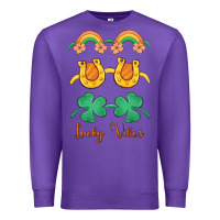 Purple lucky vibes st. patrick's day Premium Sweatshirt - MaliasSmallBusiness