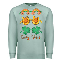 Seafoam lucky vibes st. patrick's day Premium Sweatshirt - MaliasSmallBusiness
