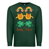 Sports Green lucky vibes st. patrick's day Premium Sweatshirt - MaliasSmallBusiness