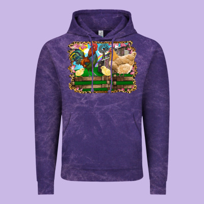 Vintage Hoodie Happy easter rooster chicken and chick
