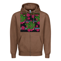 Chestnut mexican rose and cactus seamless pattern Zipper Hoodie - BundleAndBundleShop
