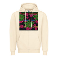 Sandshell mexican rose and cactus seamless pattern Zipper Hoodie - BundleAndBundleShop