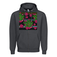 Smoke mexican rose and cactus seamless pattern Zipper Hoodie - BundleAndBundleShop