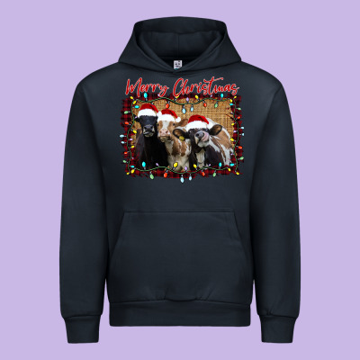 Merry Christmas Cows Urban Hoodie Designed By Bettercallsaul