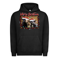 Pigment Black Merry Christmas Cows Urban Hoodie - Bettercallsaul