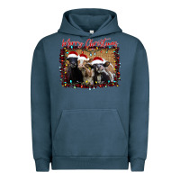 Pigment Midnight Navy Merry Christmas Cows Urban Hoodie - Bettercallsaul