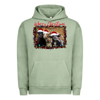 Pigment Oil Green Merry Christmas Cows Urban Hoodie - Bettercallsaul