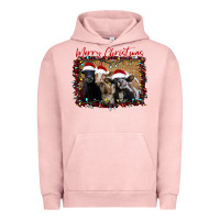 Pigment Salmon Merry Christmas Cows Urban Hoodie - Bettercallsaul