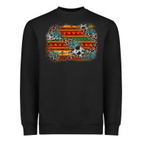 Black leopard aztec background Heavyweight Sweatshirt - Zillion Design Studio
