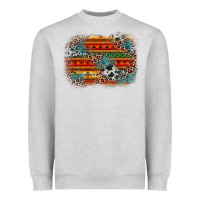 Heather Grey leopard aztec background Heavyweight Sweatshirt - Zillion Design Studio