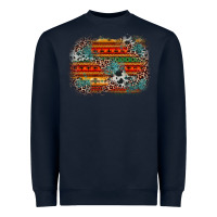Navy leopard aztec background Heavyweight Sweatshirt - Zillion Design Studio