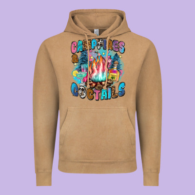 Campfires And Coctails Vintage Hoodie Designed By Zillion Design Studio
