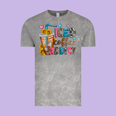 Iced Coffee Addict Vintage Tee Designed By Zillion Design Studio