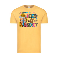 Vintage Mustard iced coffee addict Vintage Tee - Zillion Design Studio