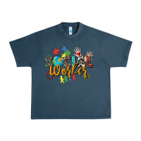 Midnight Navy social worker Urban Heavy Tee - Zillion Design Studio