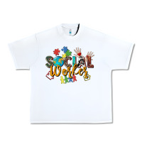 White social worker Urban Heavy Tee - Zillion Design Studio