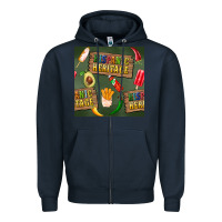 Navy hispanic heritage seamless pattern Zipper Hoodie - BundleAndBundleShop