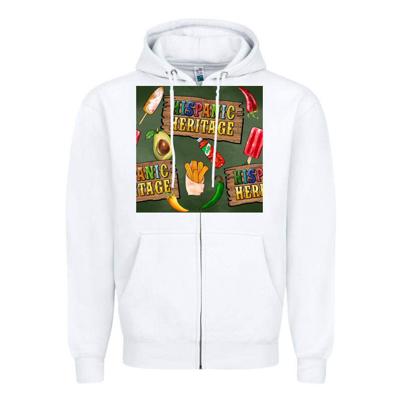 Hispanic Heritage Seamless Pattern Zipper Hoodie by BundleAndBundleShop | Teevron