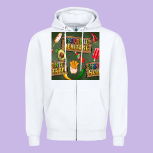 Hispanic Heritage Seamless Pattern Zipper Hoodie Designed By Bundleandbundleshop