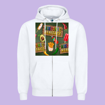 Hispanic Heritage Seamless Pattern Zipper Hoodie Designed By Bundleandbundleshop