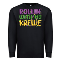 Black rollin with my krewe Premium Sweatshirt - MaliasSmallBusiness