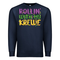 Navy rollin with my krewe Premium Sweatshirt - MaliasSmallBusiness