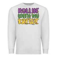 Oatmeal Heather rollin with my krewe Premium Sweatshirt - MaliasSmallBusiness
