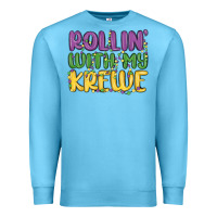Ocean Blue rollin with my krewe Premium Sweatshirt - MaliasSmallBusiness