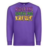 Purple rollin with my krewe Premium Sweatshirt - MaliasSmallBusiness