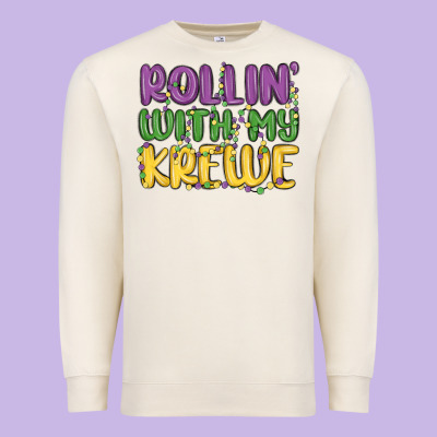 Rollin With My Krewe Premium Sweatshirt Designed By Maliassmallbusiness